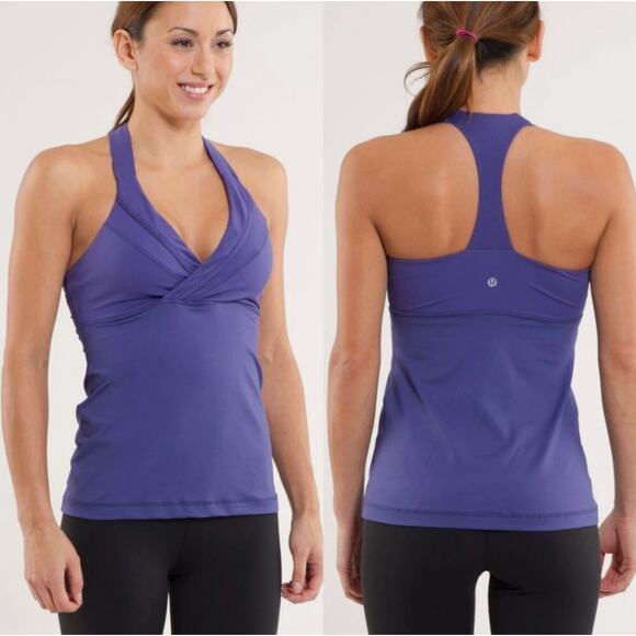 Lululemon Purple Luxtreme Surplice Racerback Deep Breath Tank Women's Size 10 - Picture 1 of 4